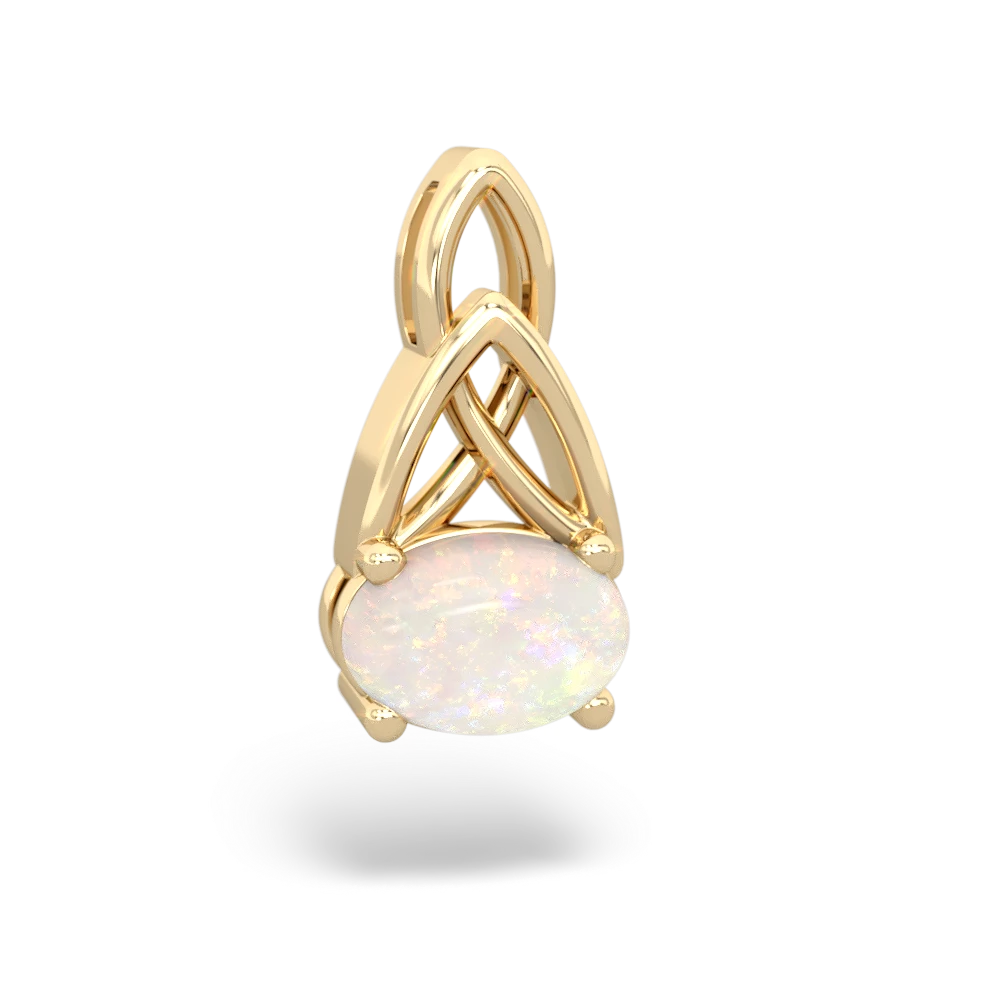 Opal Celtic Trinity Knot 14K Yellow Gold pendant P2389
