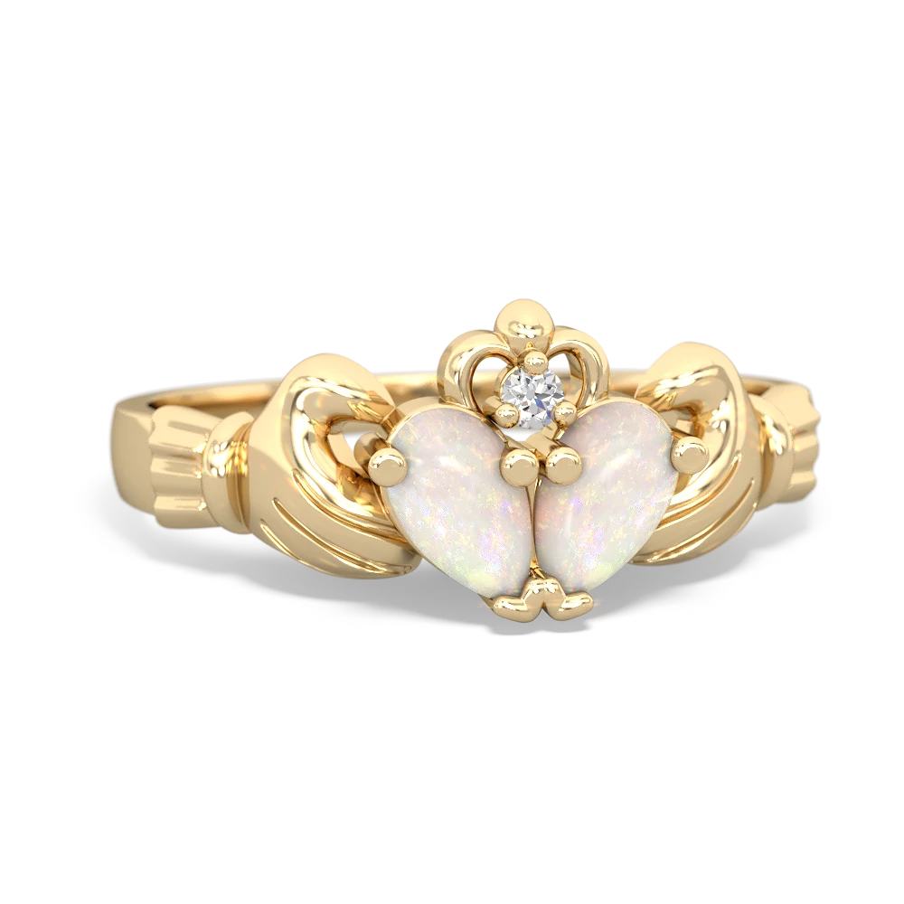 Opal 'Our Heart' Claddagh 14K Yellow Gold ring R2388