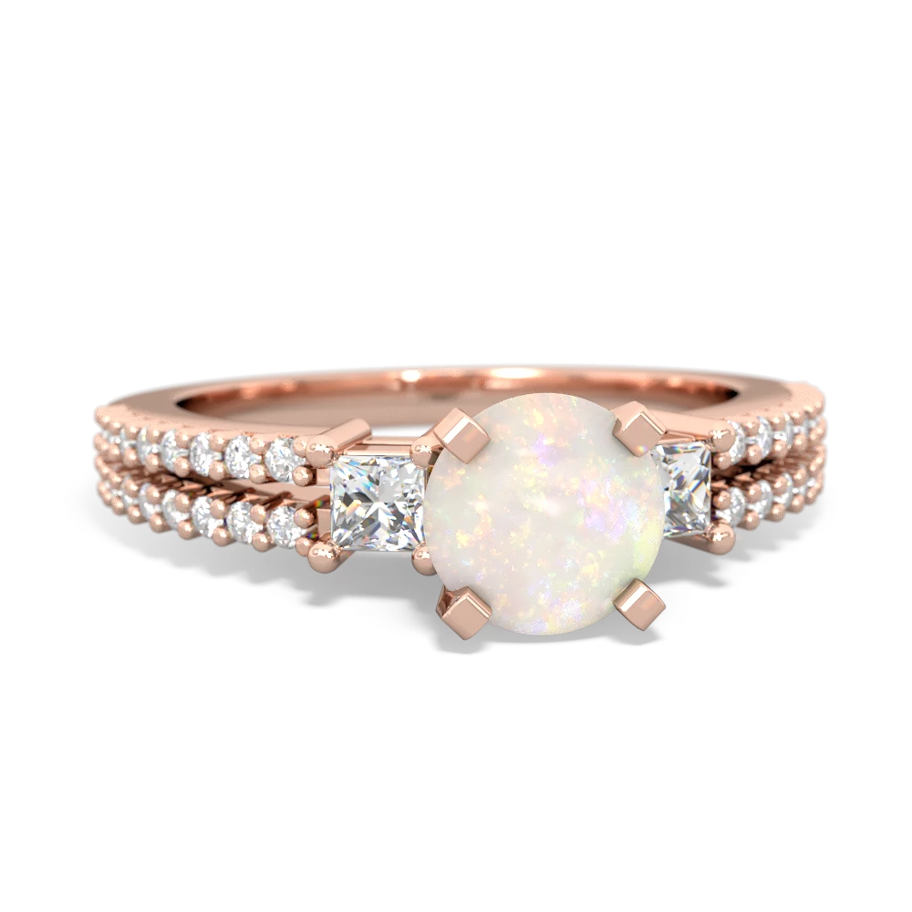 Opal Classic 6Mm Round Engagement 14K Rose Gold ring R26436RD