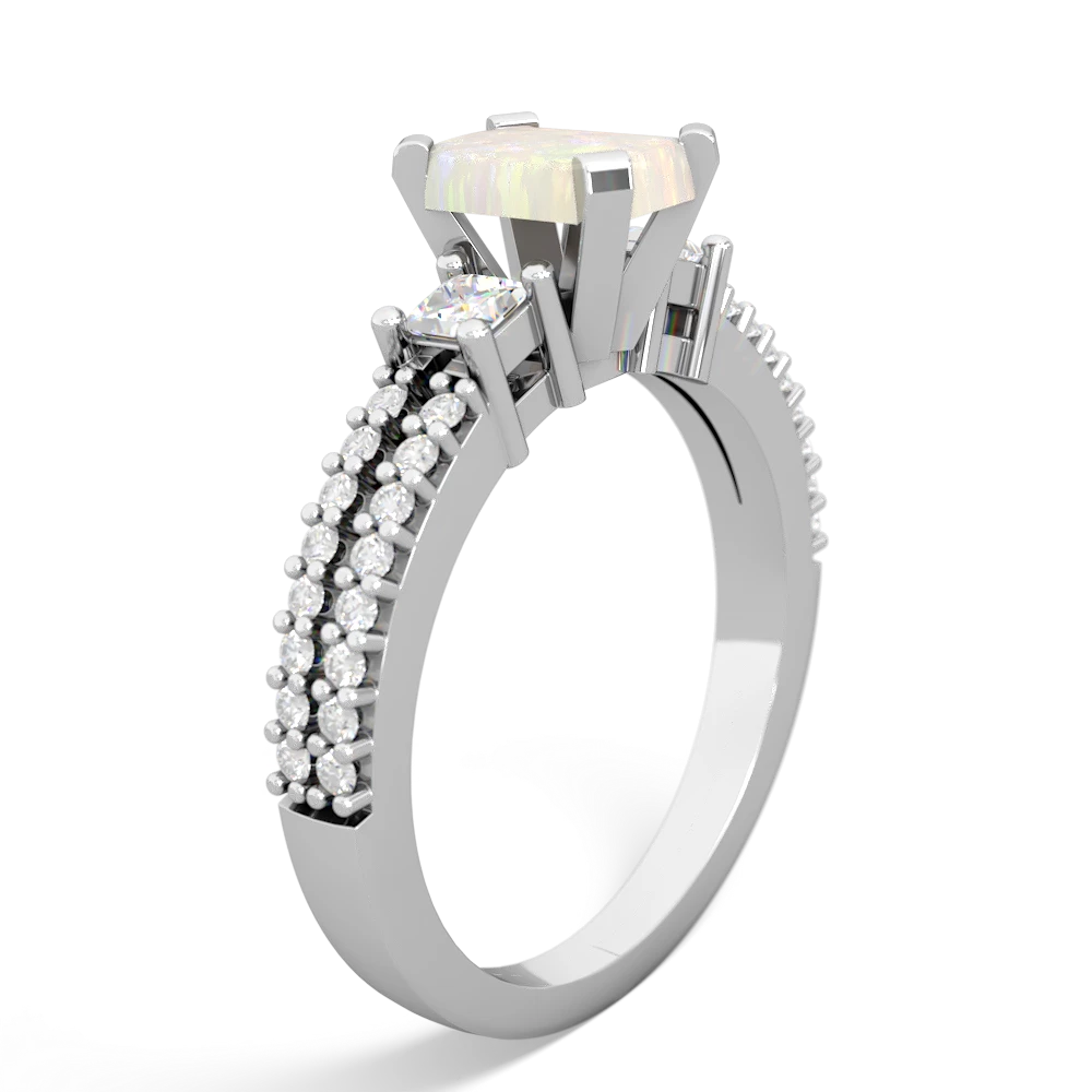 Opal Classic 7X5mm Emerald-Cut Engagement 14K White Gold ring R26437EM
