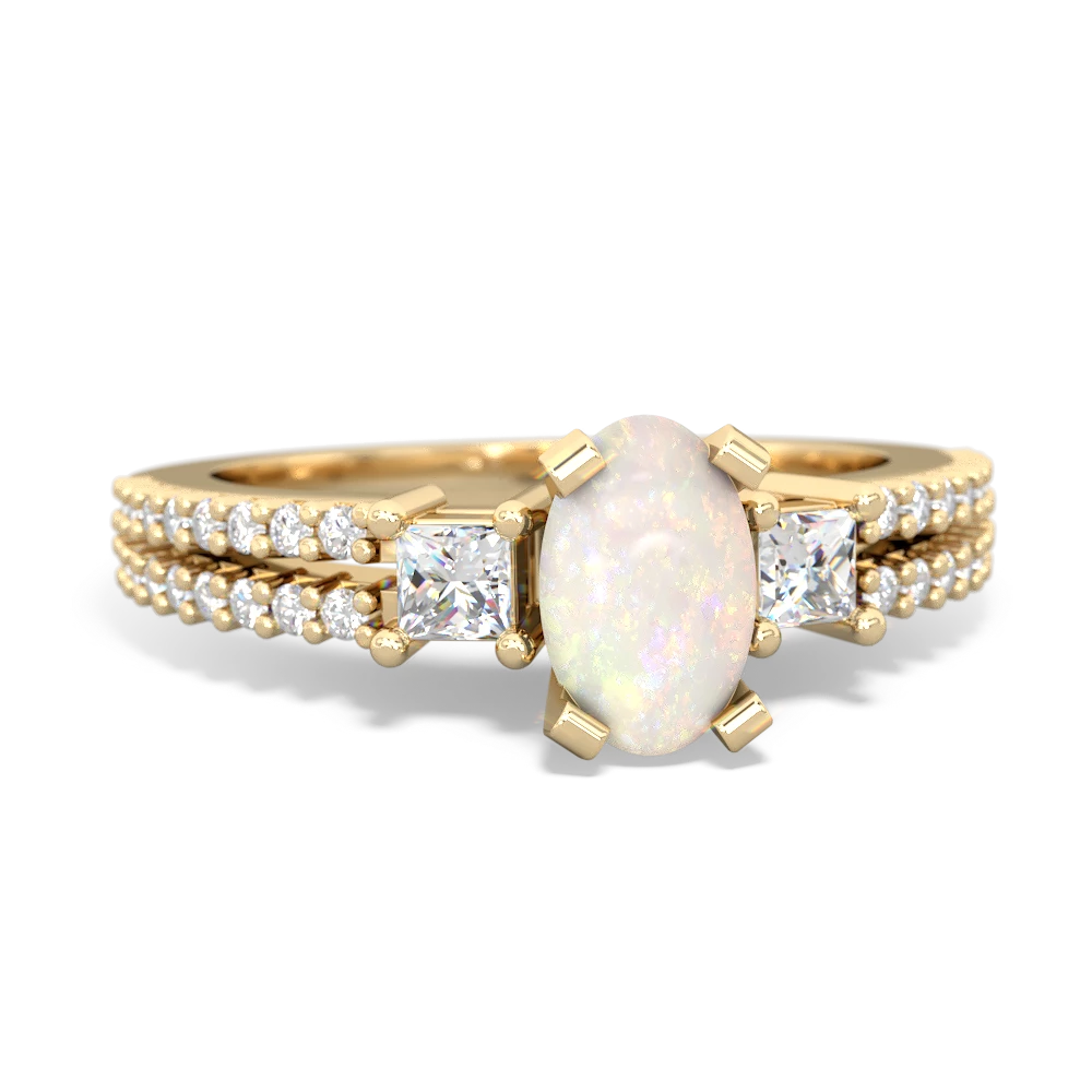 Opal Classic 7X5mm Oval Engagement 14K Yellow Gold ring R26437VL
