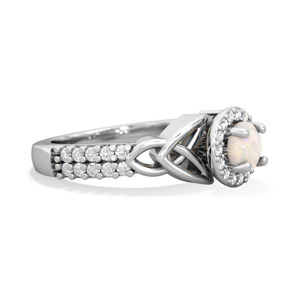 Opal Celtic Knot Halo 14K White Gold ring R26445RH