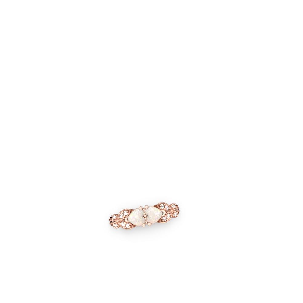 Opal Diamond Butterflies 14K Rose Gold ring R5601