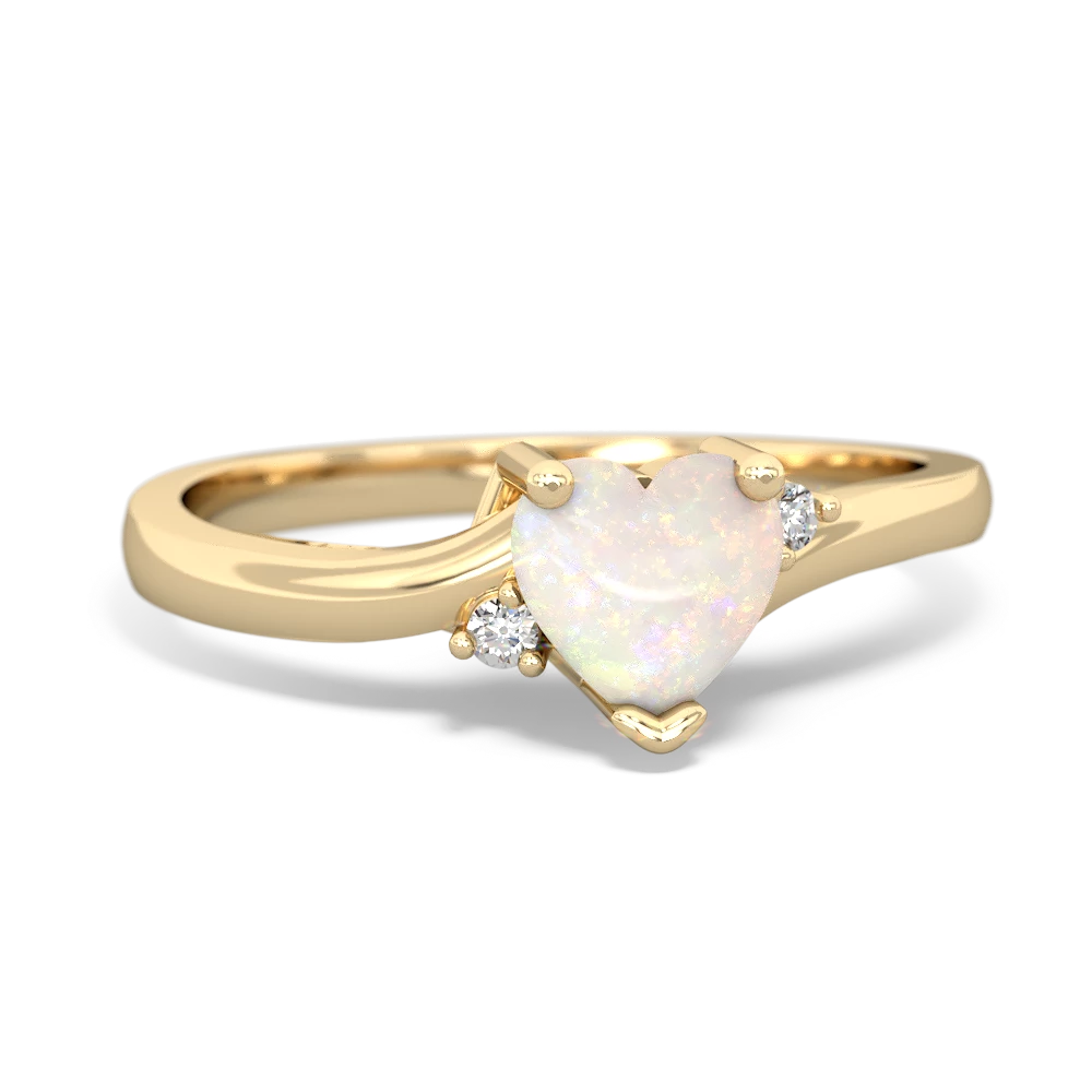 Opal Delicate Heart 14K Yellow Gold ring R0203