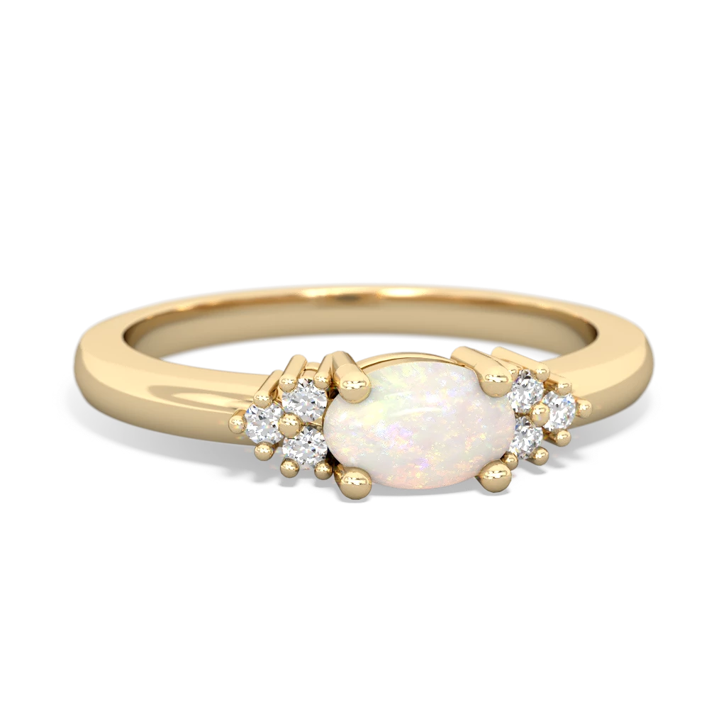 Opal Simply Elegant East-West 14K Yellow Gold ring R2480