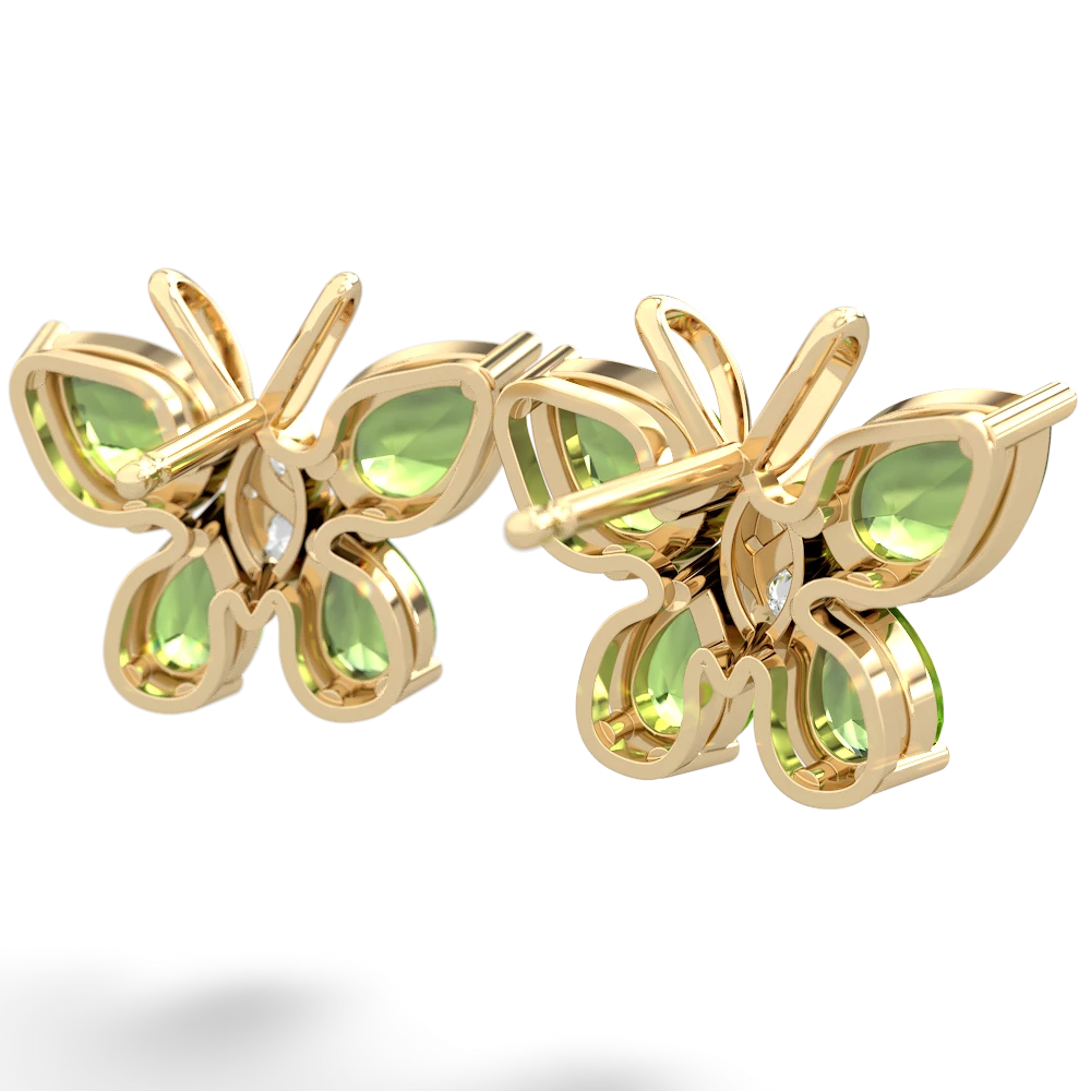 Peridot Butterfly 14K Yellow Gold earrings E2215