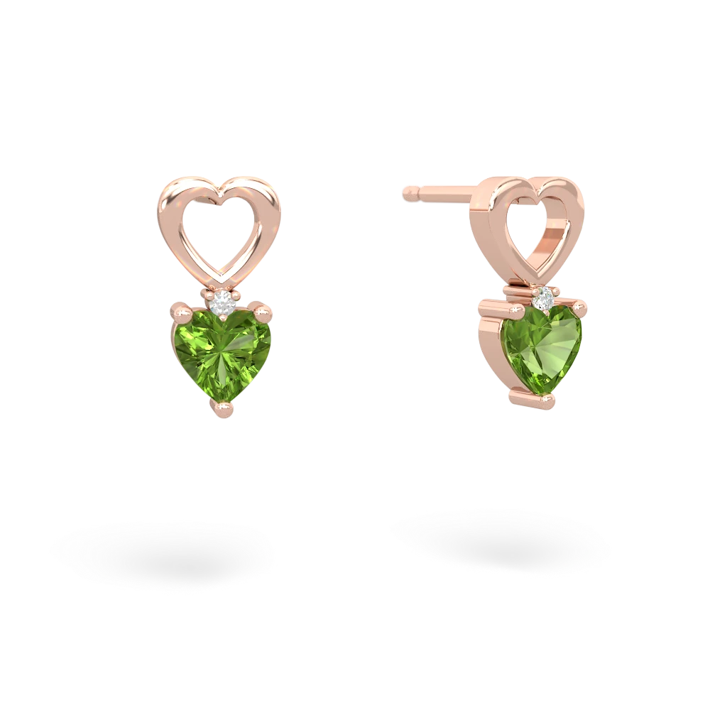 Peridot Four Hearts 14K Rose Gold earrings E2558