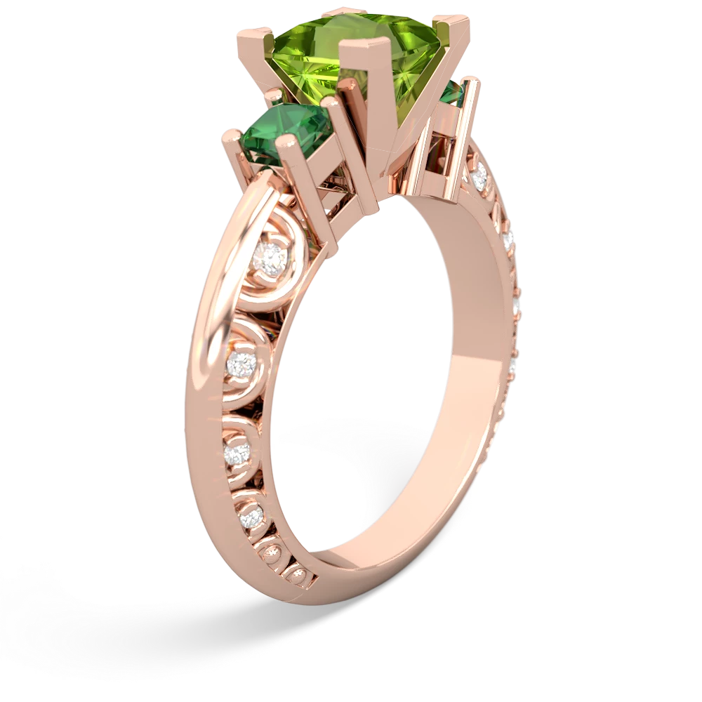 Peridot Eternal Embrace Engagement 14K Rose Gold ring C2001