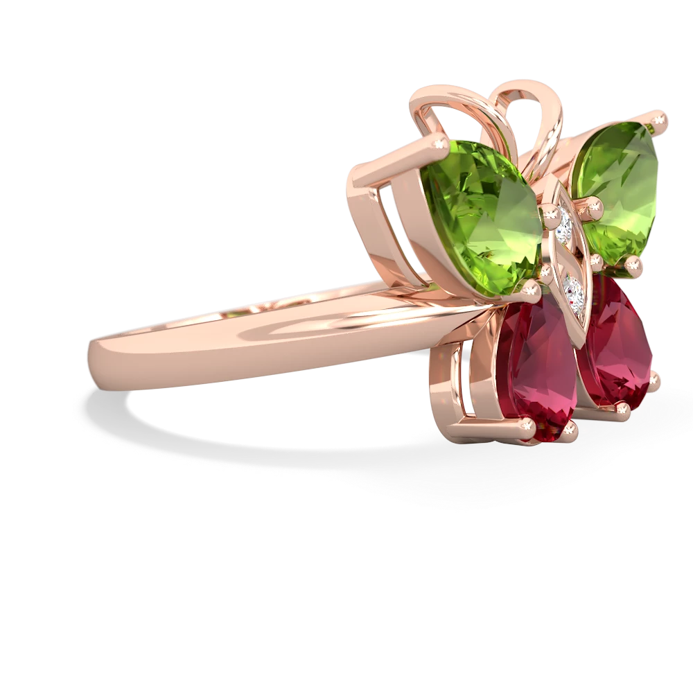 Peridot Butterfly 14K Rose Gold ring R2215