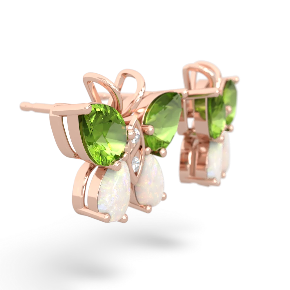 Peridot Butterfly 14K Rose Gold earrings E2215