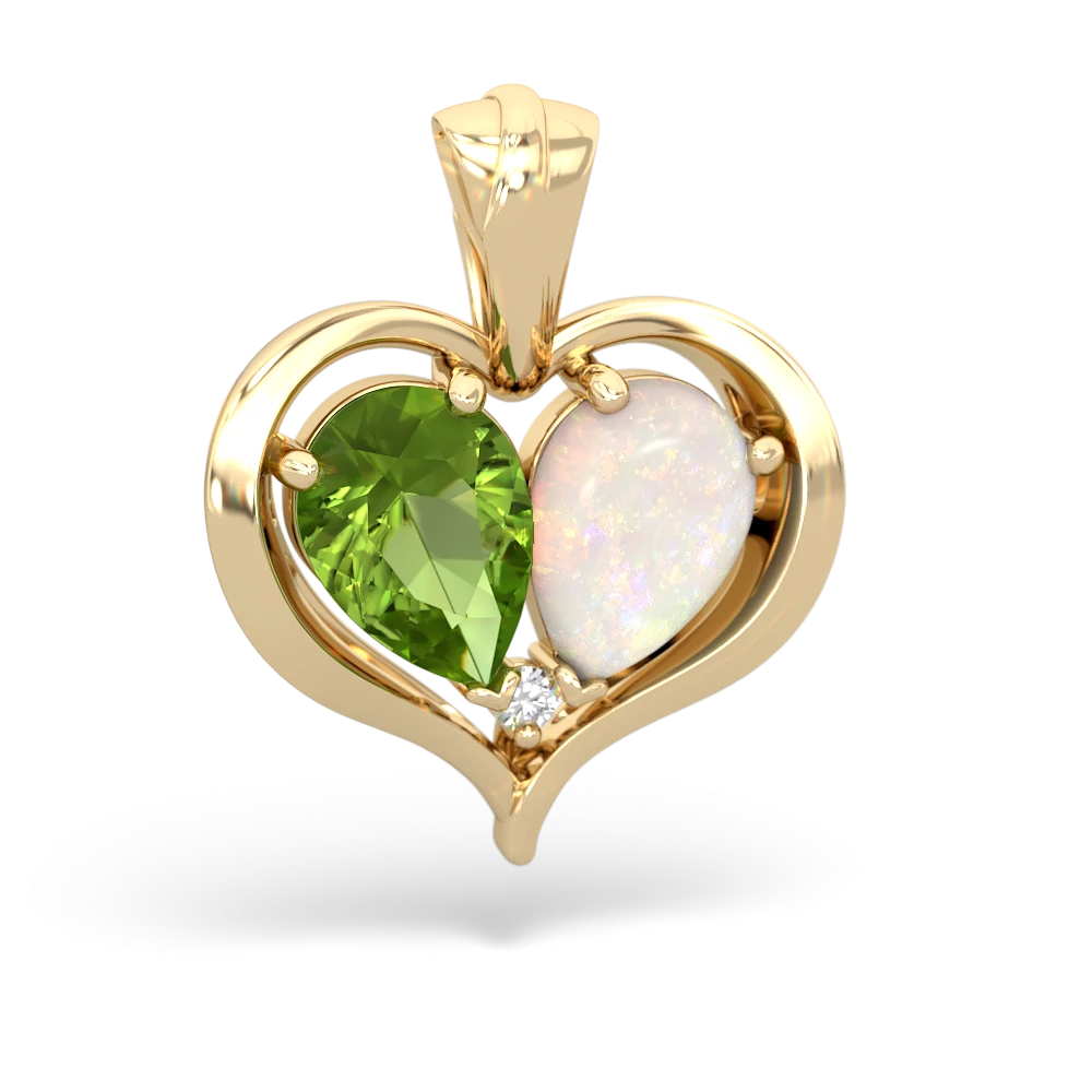 Peridot Two Become One 14K Yellow Gold pendant P5330