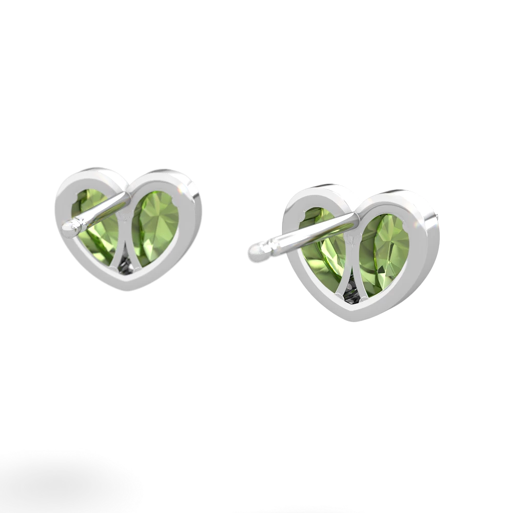 Peridot 'Our Heart' 14K White Gold earrings E5072