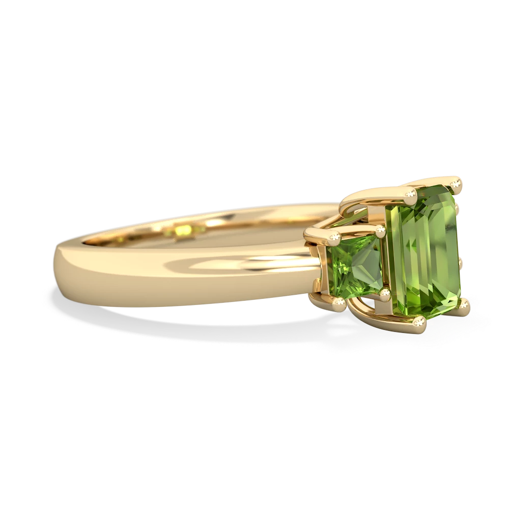 Alexandrite Three Stone Emerald-Cut Trellis 14K Yellow Gold ring R4021