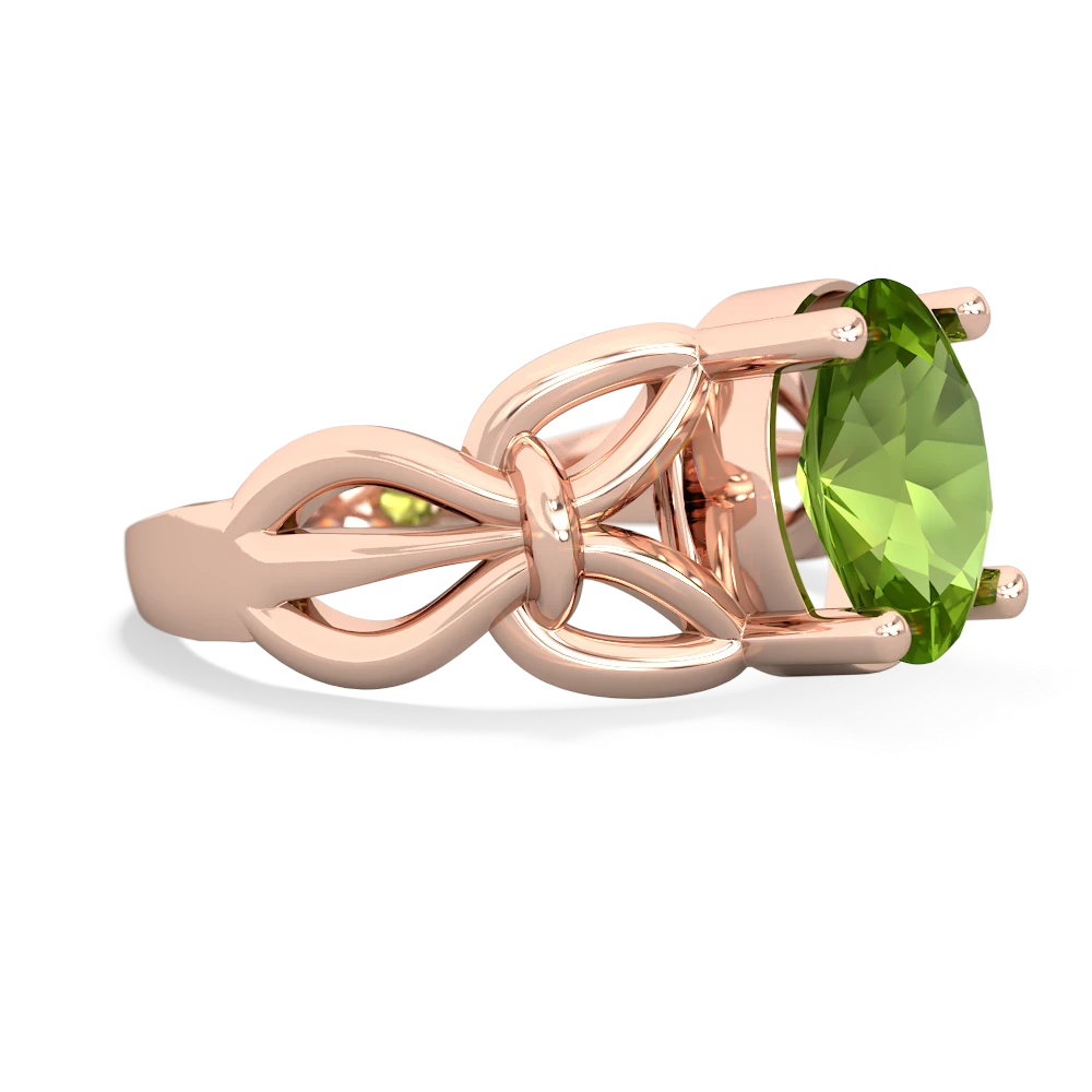 Peridot Celtic Knot Cocktail 14K Rose Gold ring R2377