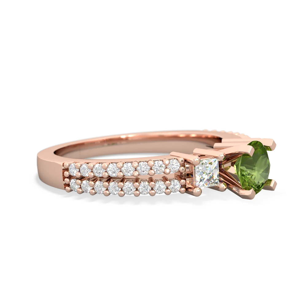 Peridot Classic 5Mm Round Engagement 14K Rose Gold ring R26435RD