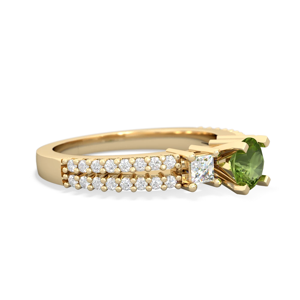 Peridot Classic 5Mm Round Engagement 14K Yellow Gold ring R26435RD