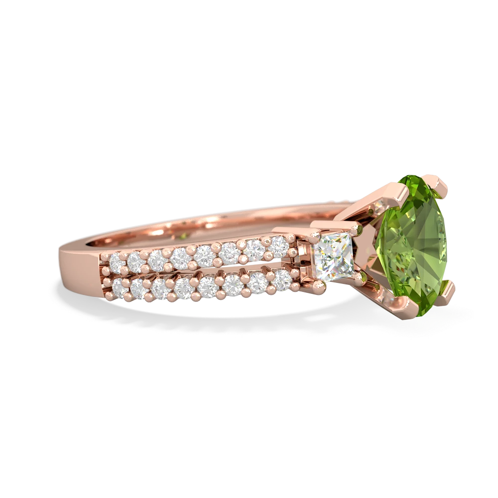 Peridot Classic 8X6mm Oval Engagement 14K Rose Gold ring R26438VL
