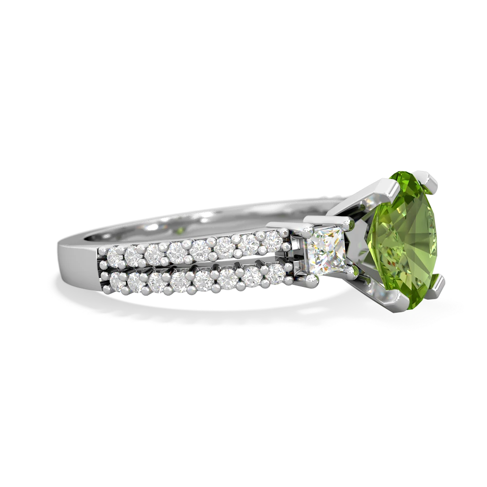 Peridot Classic 8X6mm Oval Engagement 14K White Gold ring R26438VL