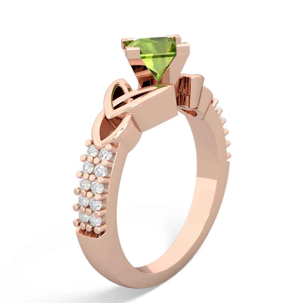 Peridot Celtic Knot 5Mm Square Engagement 14K Rose Gold ring R26445SQ