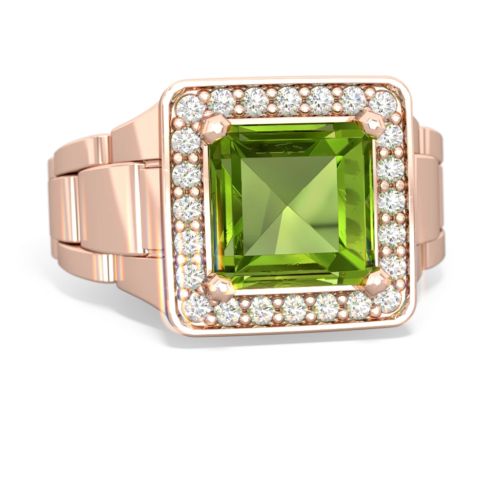 Peridot Men's Watch 14K Rose Gold ring R0510