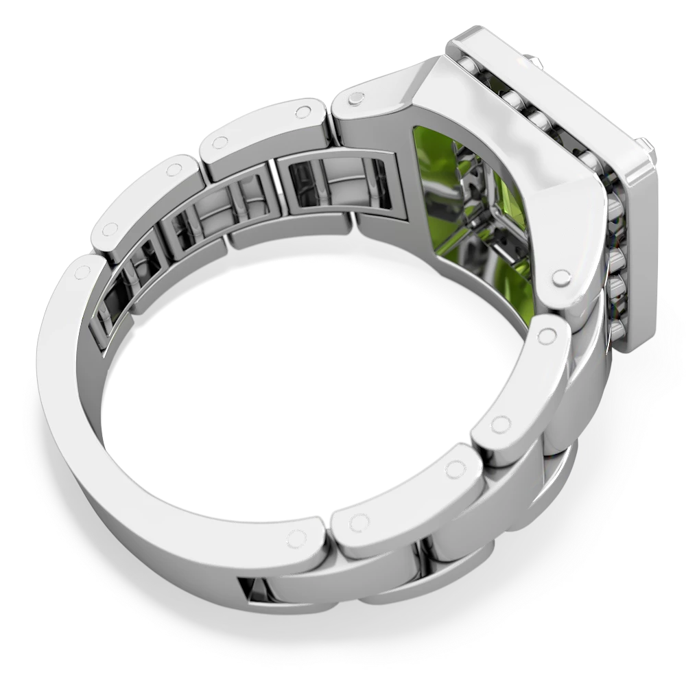 Peridot Men's Watch 14K White Gold ring R0510