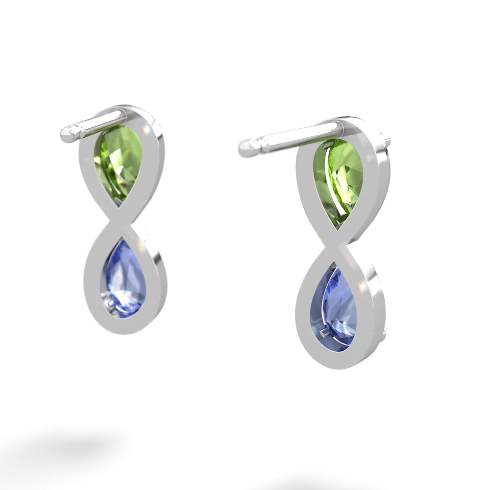 Peridot Infinity 14K White Gold earrings E5050