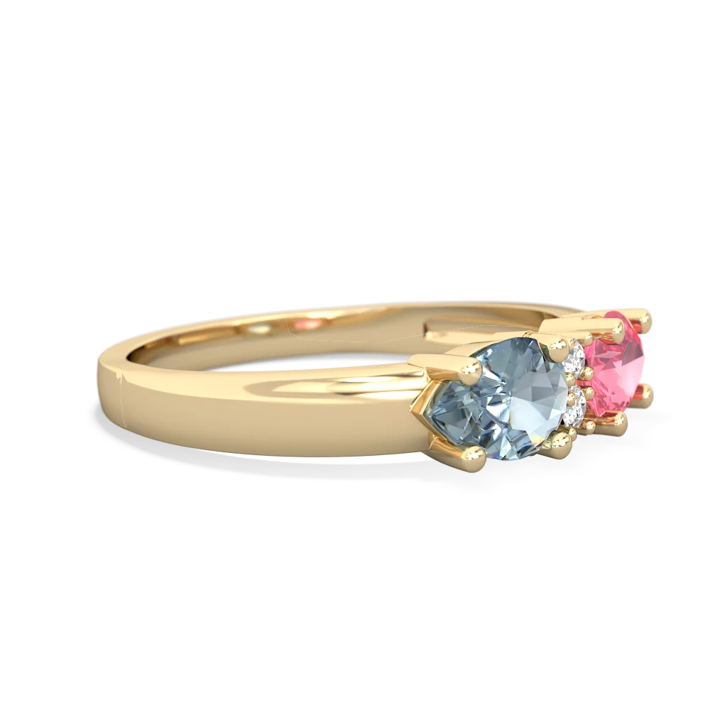 Lab Pink Sapphire Pear Bowtie 14K Yellow Gold ring R0865
