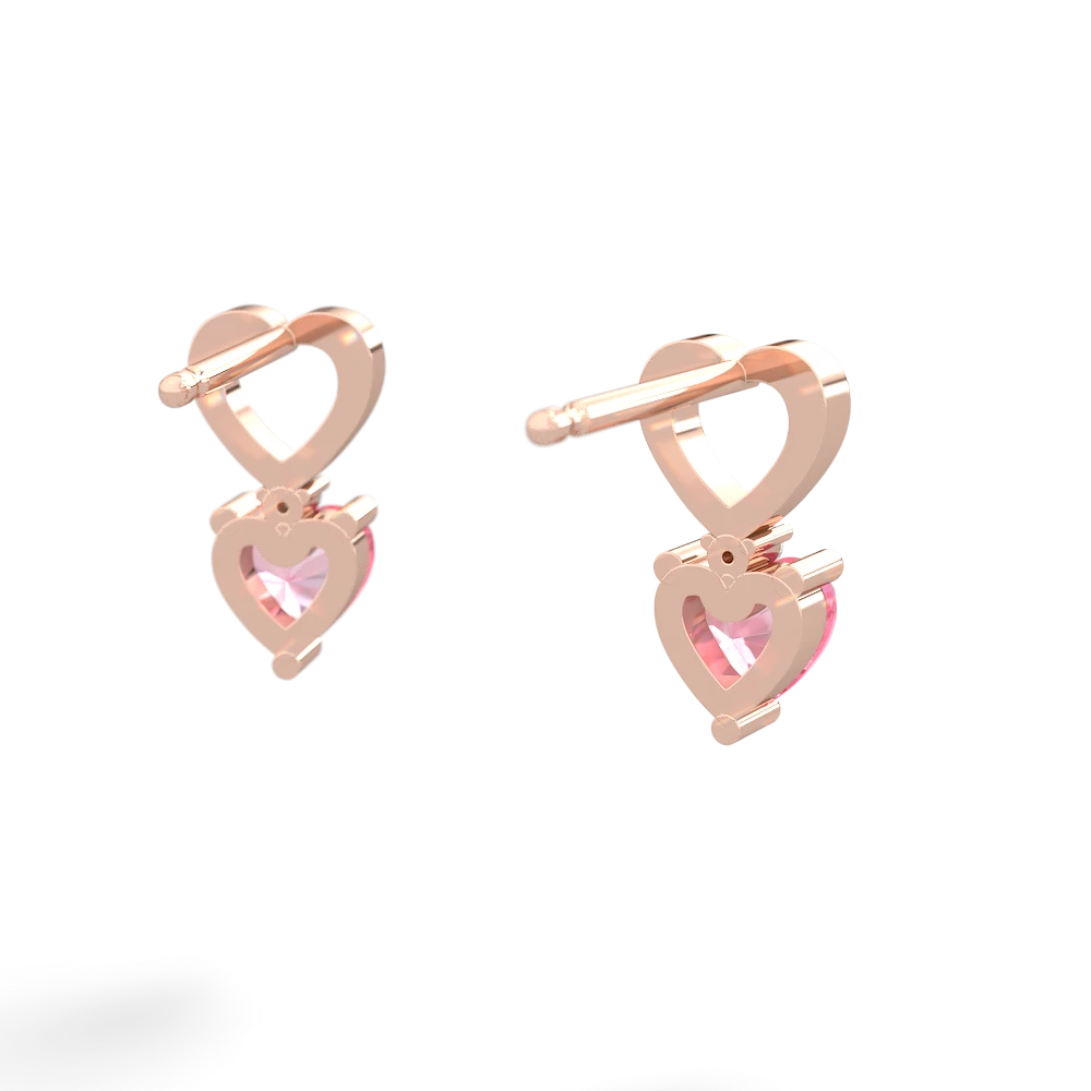 Lab Pink Sapphire Four Hearts 14K Rose Gold earrings E2558