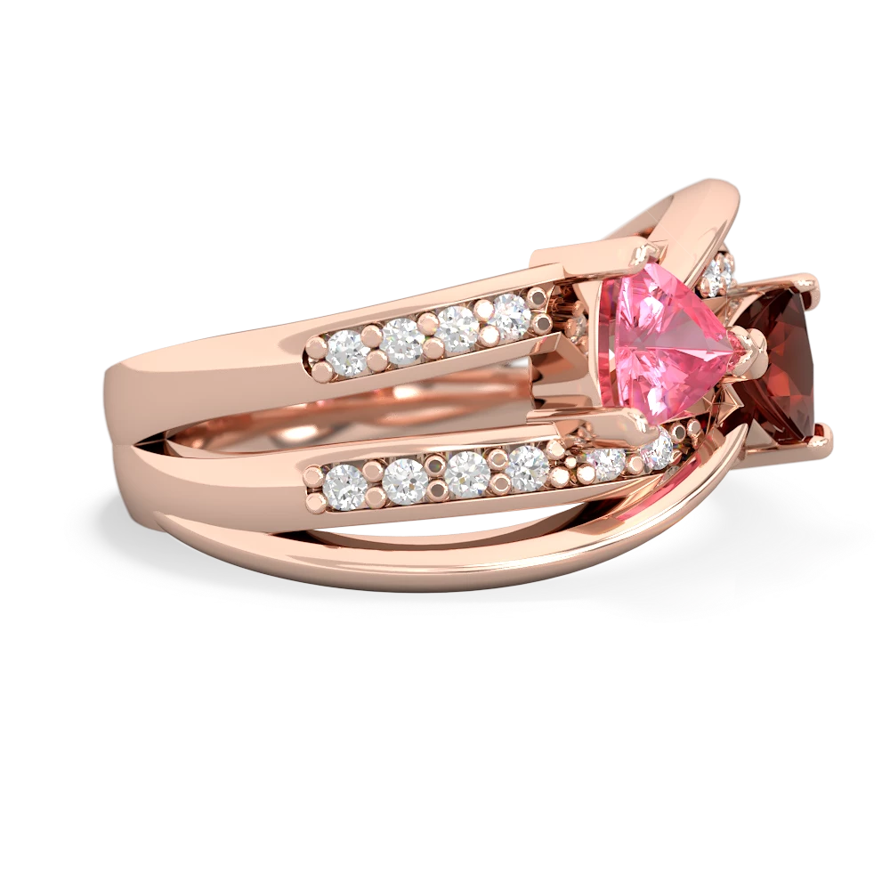 Lab Pink Sapphire Bowtie 14K Rose Gold ring R2360