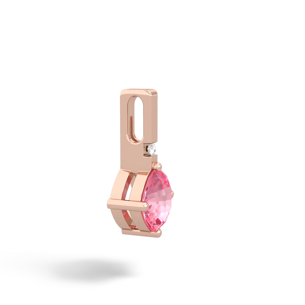 Lab Pink Sapphire Simply Elegant 14K Rose Gold pendant P2489