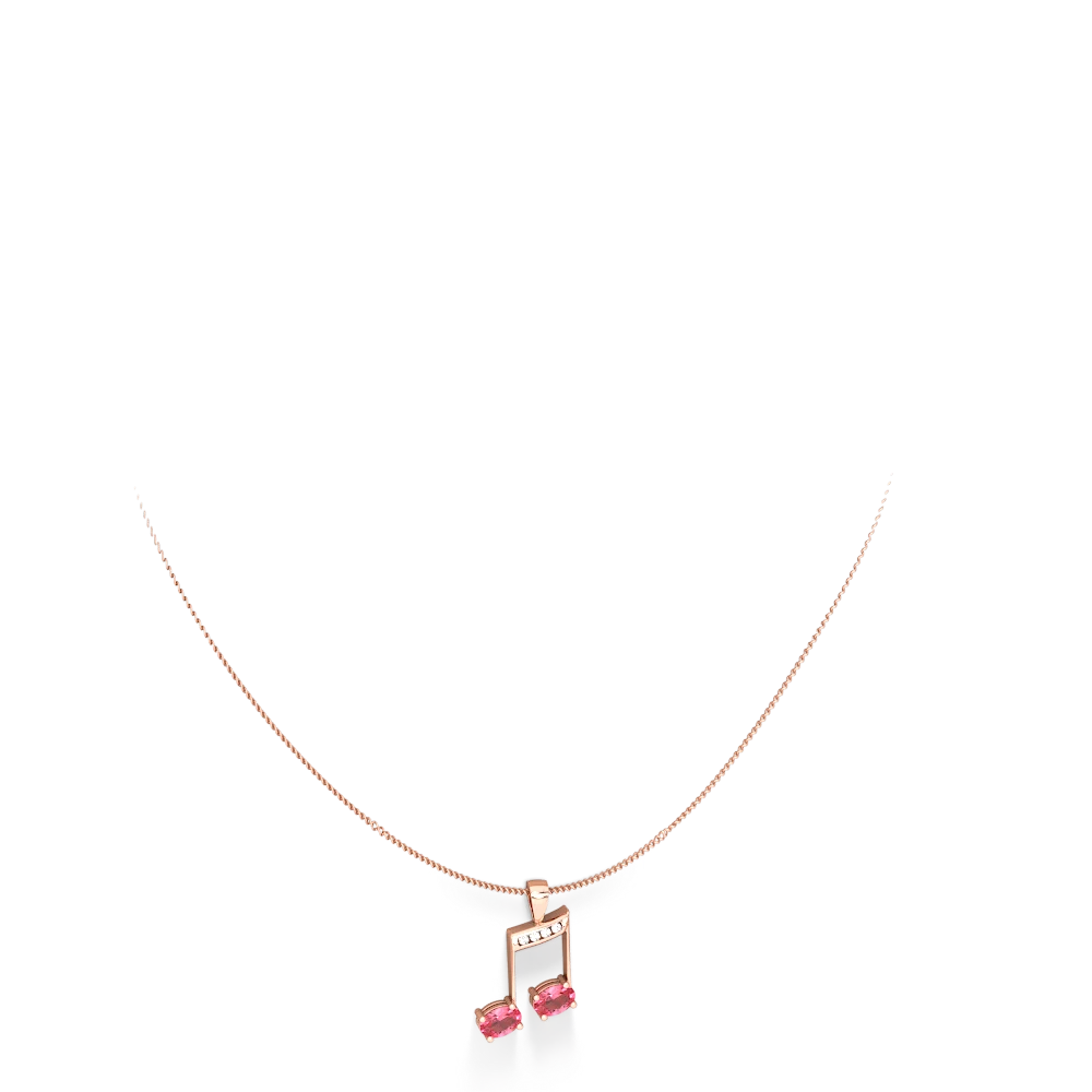Lab Pink Sapphire Color Of Music 14K Rose Gold pendant P3334