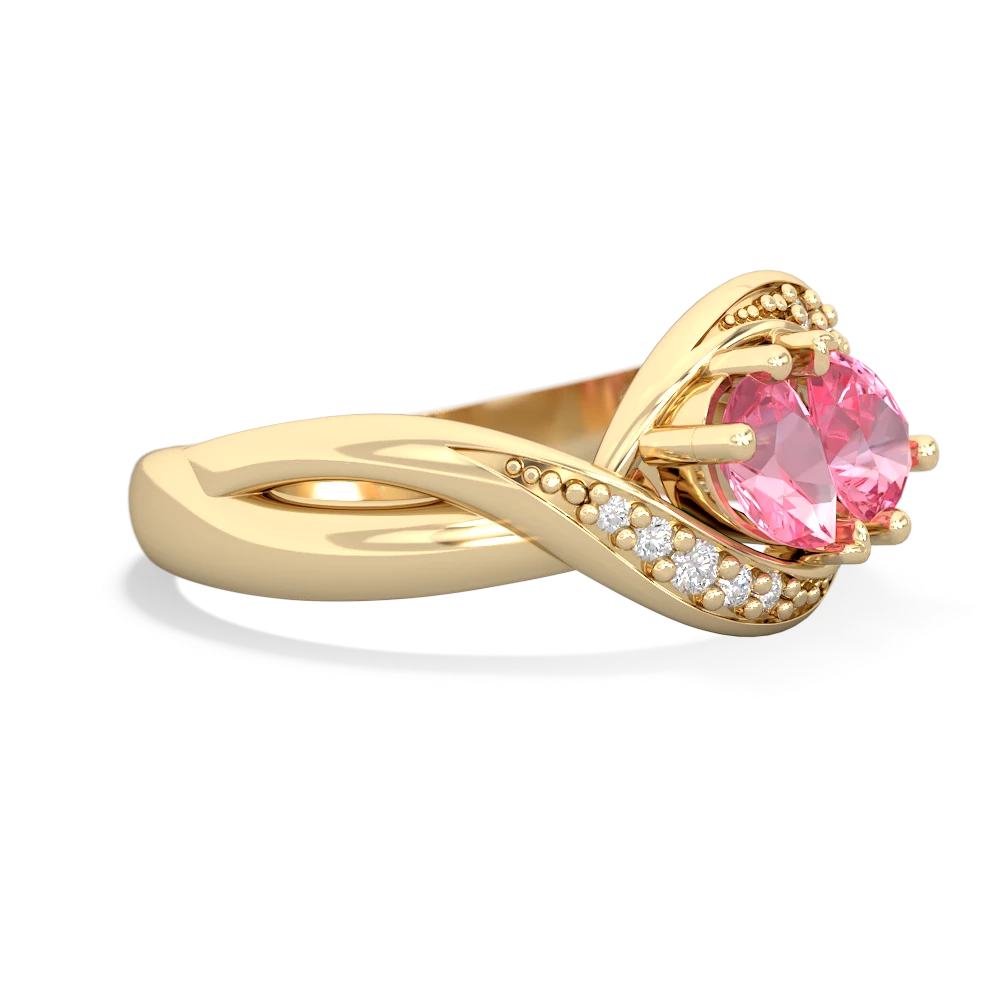 Lab Pink Sapphire Summer Winds 14K Yellow Gold ring R5342