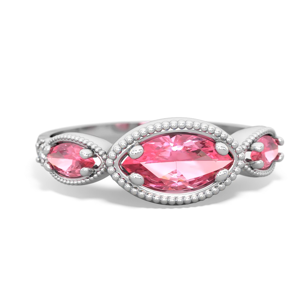 Ruby Milgrain Marquise 14K White Gold ring R5700