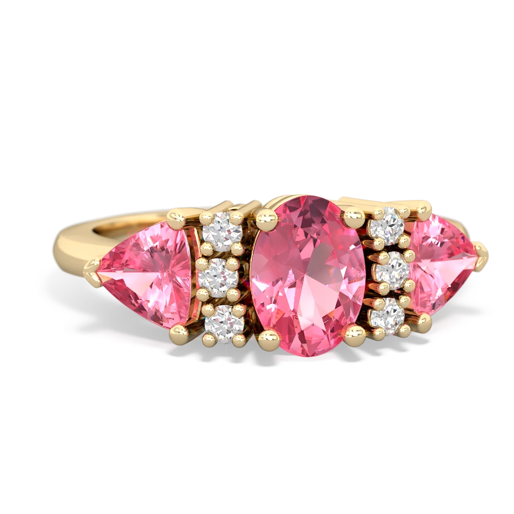 Ruby Antique Style Three Stone 14K Yellow Gold ring R2186