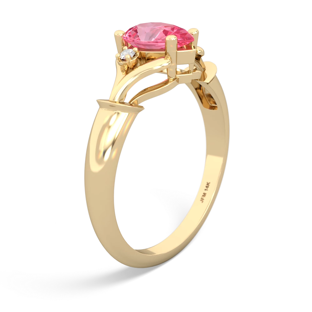 Lab Pink Sapphire Precious Pear 14K Yellow Gold ring R0826
