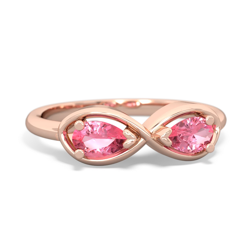Lab Pink Sapphire Infinity 14K Rose Gold ring R5050