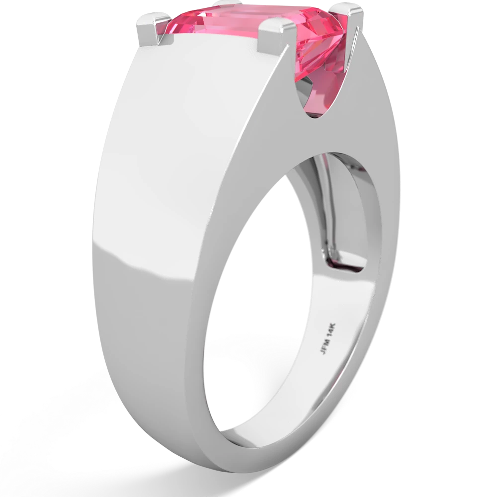 Lab Pink Sapphire Men's 14K White Gold ring R1836