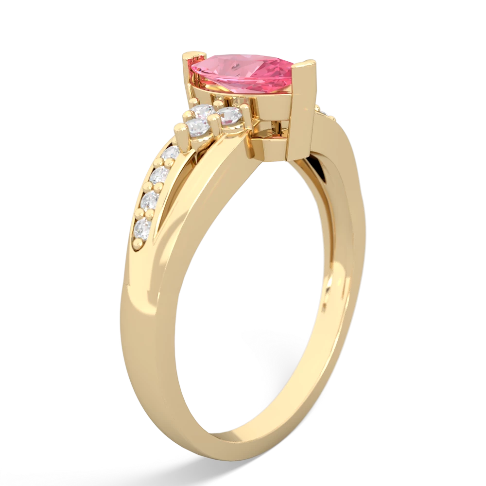 Lab Pink Sapphire Royal Marquise 14K Yellow Gold ring R2343