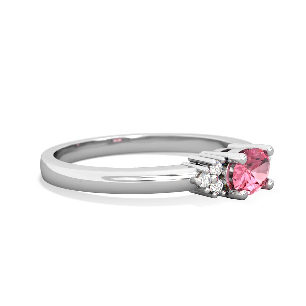 Lab Pink Sapphire Simply Elegant East-West 14K White Gold ring R2480