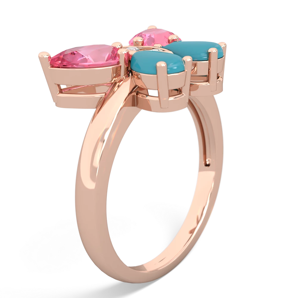 Lab Pink Sapphire Butterfly 14K Rose Gold ring R2215