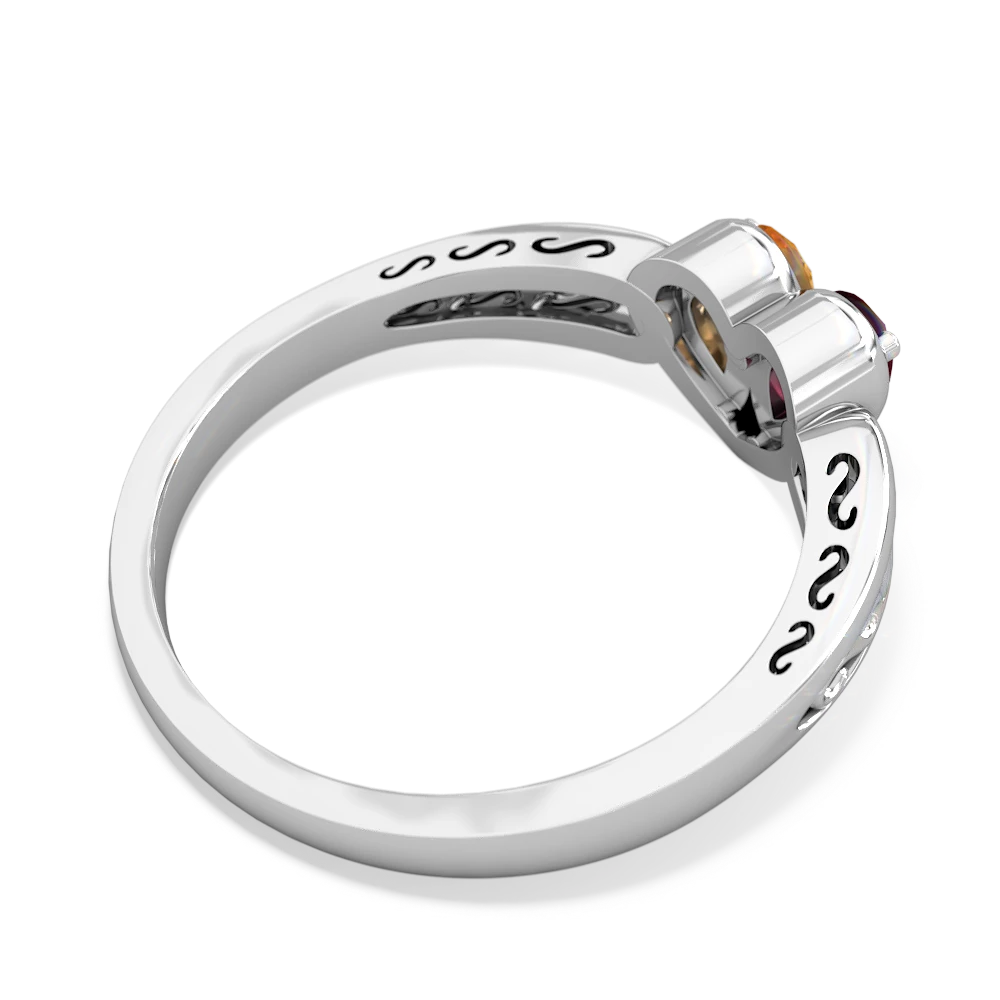 Ruby Filligree 'One Heart' 14K White Gold ring R5070