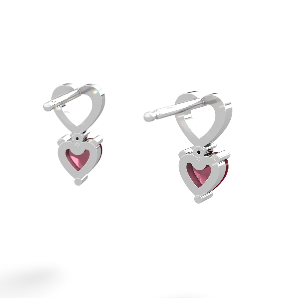 Ruby Four Hearts 14K White Gold earrings E2558