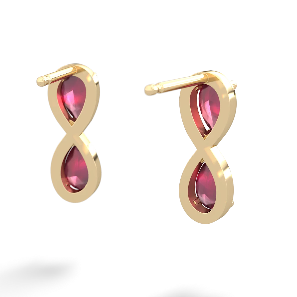 Ruby Infinity 14K Yellow Gold earrings E5050