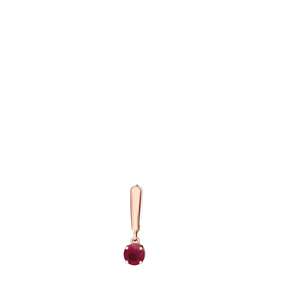 Ruby 6Mm  Round Lever Back 14K Rose Gold earrings E2786