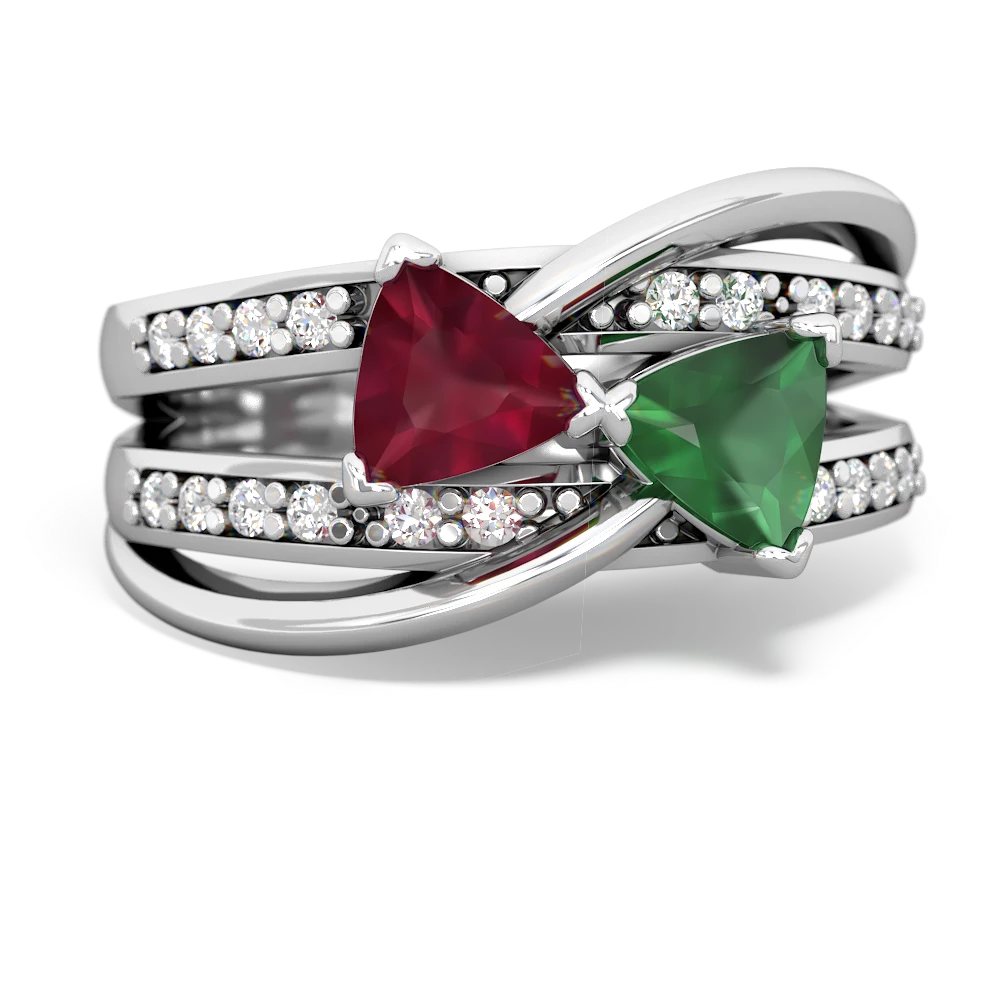 Ruby Bowtie 14K White Gold ring R2360