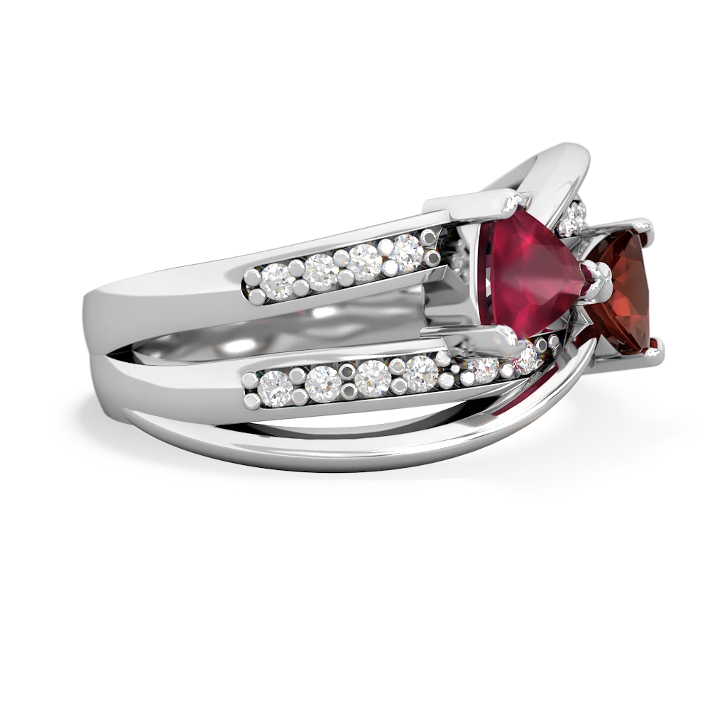 Ruby Bowtie 14K White Gold ring R2360