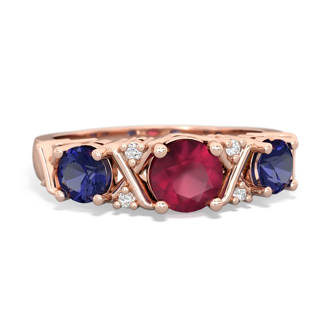 Ruby Hugs And Kisses 14K Rose Gold ring R5016