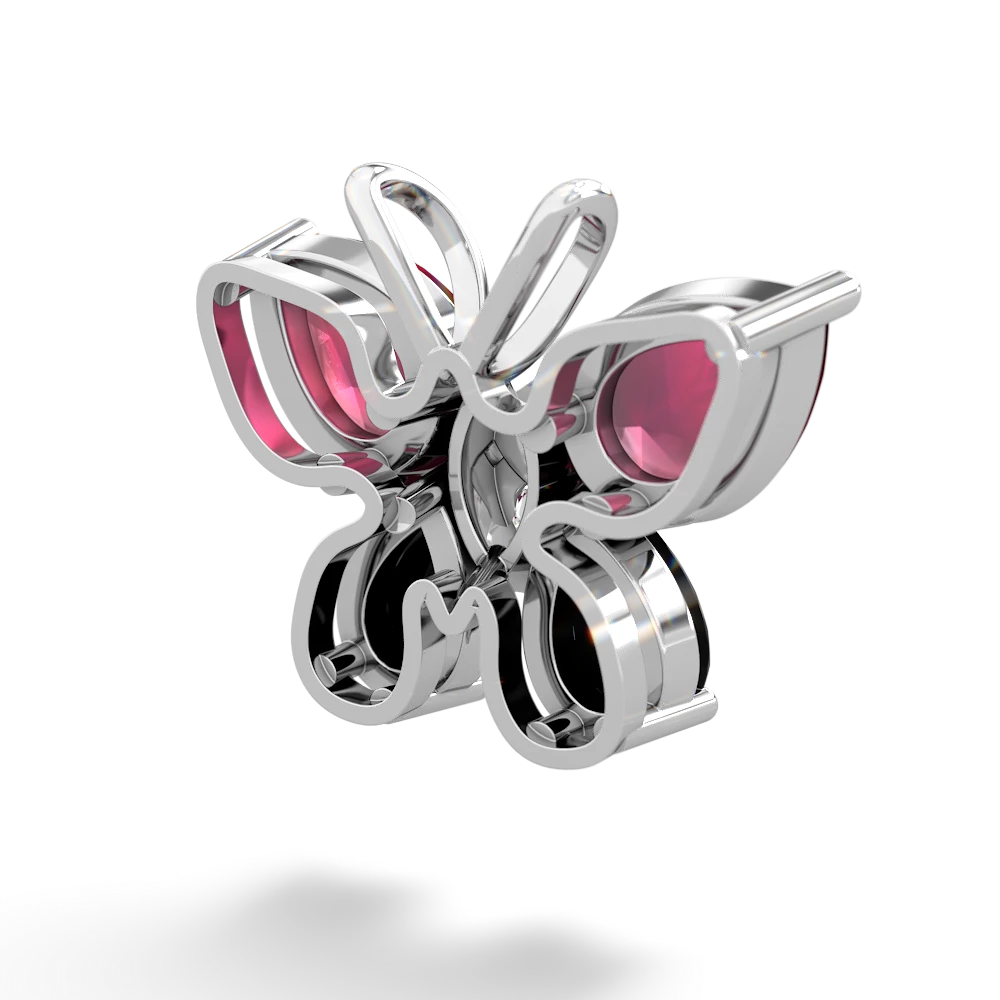 Ruby Butterfly 14K White Gold pendant P2215
