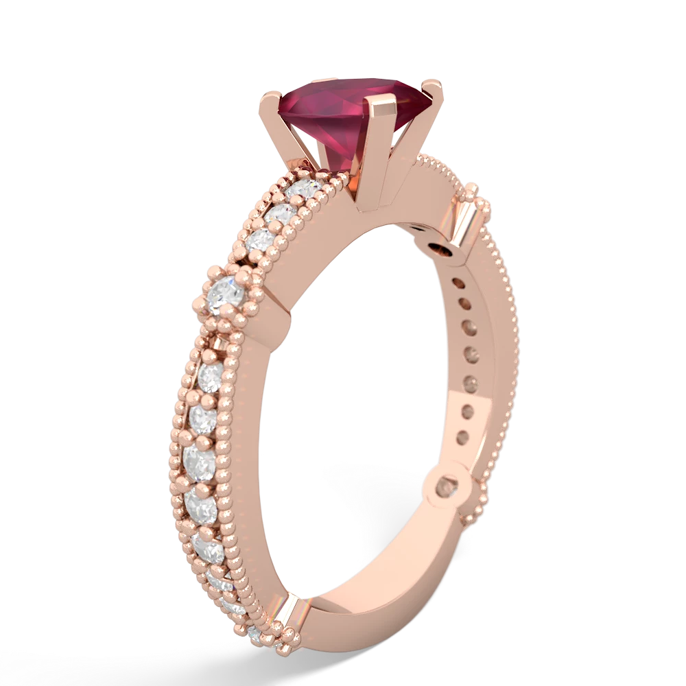 Ruby Sparkling Tiara 7X5mm Oval 14K Rose Gold ring R26297VL