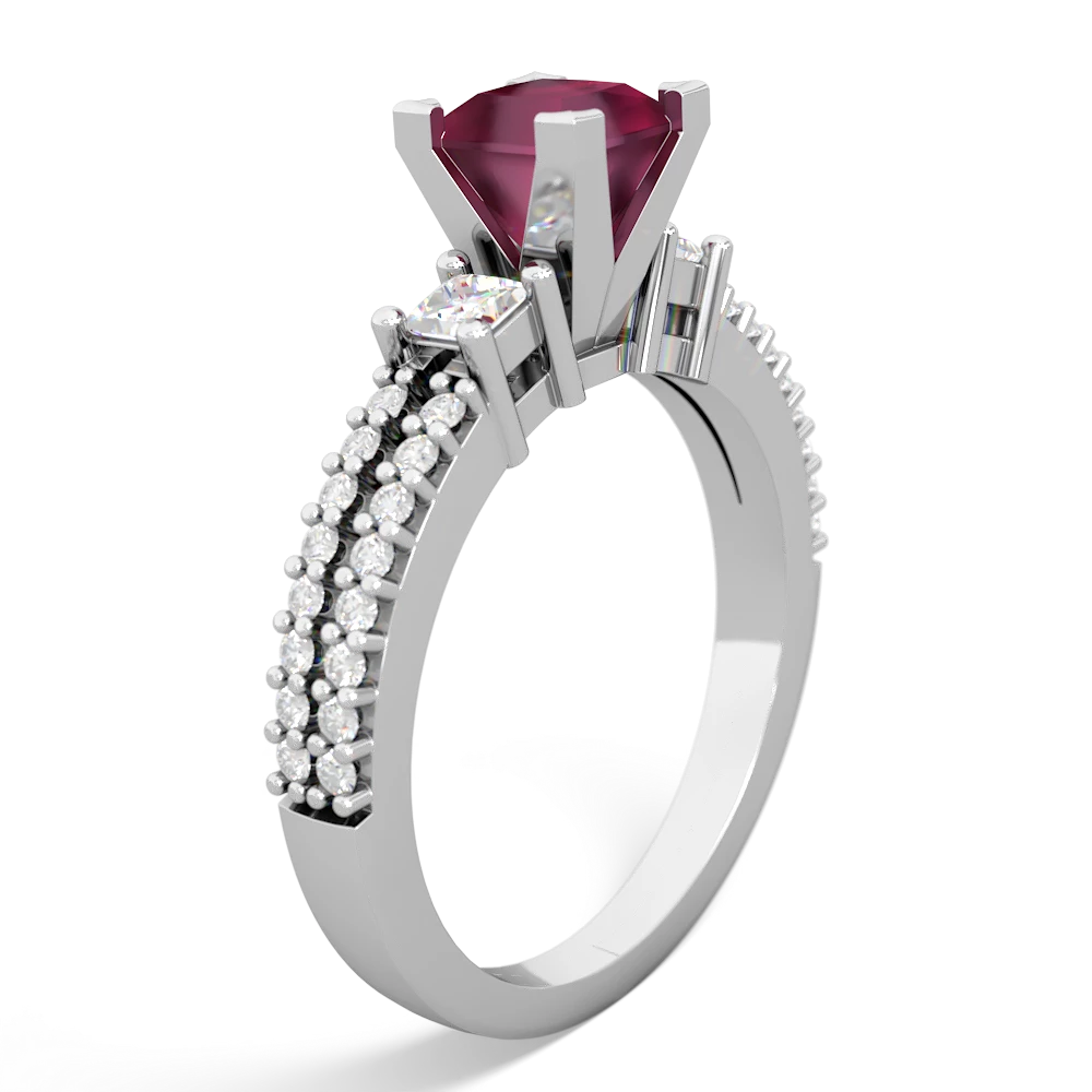 Ruby Classic 5Mm Square Engagement 14K White Gold ring R26435SQ